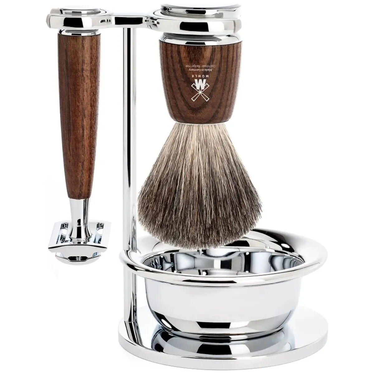 Mühle Rytmo Rakset Pure Badger 4-delar, Säkerhetshyvel Ask